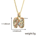 Colorful zircon encrusted golden letter N pendant necklace with elegant twist chain - Letter N