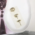 Three-piece golden alloy hair clip set featuring minimalist geometric lines and white pearl - 42# Gold 3-Piece Set