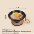 7cm fried egg noodle bowl keychain with detailed miniature food design and metal ring - Egg Noodles - Keychain Style