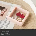 Pink 7x7cm floating jewelry box with PE film for earrings and necklace display - 7*7cm / PE Film Floating Box Pink