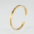 Gold 6mm stainless steel C-shaped cuff bracelet with motivational engraving - Gold G2847-nevertheless