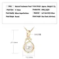 Elegant S925 silver necklace featuring a 9-10mm round natural freshwater pearl pendant - Blessing Bag / K Yellow Gold
