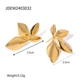 18K gold plated four-petal flower earrings featuring radiant African turquoise inlay - Gold (JDEW2403032)