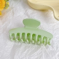 Grande pince à cheveux crème pailletée vert menthe pour coiffures de jeunes filles - Os de Dragon Vert Lait / 9.5cm