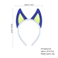 Blue and green cartoon puppy ears headband with plush fabric and size 20x14cm details - Royal Blue & Yellow Core Shepherd Dog Ear Headband