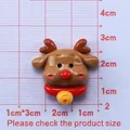 Figura navideña de reno de resina con bufanda roja y campana para manualidades DIY - Alce