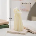 Creamy white couple portrait scented candle featuring a bride and groom 127g decorative design - Embracing Couple Newlyweds(73) / Cream White