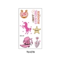 Pink cowboy style temporary tattoos featuring horse, sheriff badge, and Yee Haw text - TU-E78