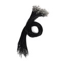 Bundle of black wax cord necklaces with silver lobster clasps and extension chains - 1.0mm Thickness / 45cm Length / No Tail Chain / Black