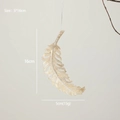 Feather-shaped transparent Christmas hanging ornament with golden pearl coating, 16x5cm size - Glitter Gold Feather