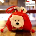 Sacchetto regalo di Natale in peluche rosso con orso polare 3D e manico per bambini - Stile Orso Polare