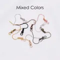 Mixed color stainless steel french earring hooks with coil and ball beads - Multicolor