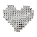 Palloncino in alluminio a forma di cuore pixel argento con superficie riflettente - Parete di Sfondo a Cuore / Argento