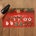 6 pairs of festive Christmas stud earrings featuring Santa, reindeer, and trees - E1253-1 (6 Pairs Christmas Set)