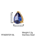 Deep blue teardrop zircon pendant in stainless steel setting, size 0.9x0.6cm - September Royal Blue