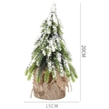 Mini albero di Natale con fiocchi di neve e base in iuta, dimensioni 20 cm per 15 cm - Bianco