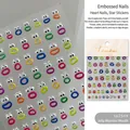 3D relief nail sticker TA254 featuring colorful cartoon big mouth doodle designs - to254