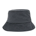 Primer plano detallado de la tela texturizada negra de este sombrero de pescador liso - M / Negro