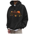 Black Happy Thanksgiving hooded sweatshirt with turkey and pumpkin prints for men and women - S / Black Happy Thanksgiving Graphic (71)
