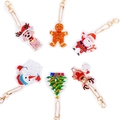 6-pack Christmas DIY diamond painting keychains with Santa Claus and Reindeer patterns - QC042 Christmas Animals (6pcs) Single-sided