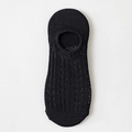 Women's black low-cut invisible boat socks with breathable mesh cotton fabric - One Size / Black