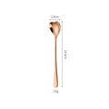 Rose gold heart-shaped 304 stainless steel dessert spoon with 14.3cm long handle - Short Handle (14.3cm) / Rose Gold