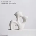 Escultura abstracta de cerámica blanca, modelo YXJS-104, decoración de 29x10x29cm - 104 Blanco Mate 29x10x29cm