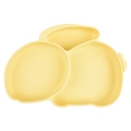 Yellow silicone divided plate for babies featuring a cute animal shape and suction base - Y11 Single Plate (Yellow/Rabbit)