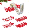 Set of four Christmas candy-shaped money pull gift boxes with festive patterns and ribbons - Valentine Candy Box 4 Colors Mixed