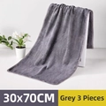 Lot de 3 serviettes en microfibre grise 30x70cm, ultra absorbantes pour nettoyage - Gris 30x70CM Épaissi (3 Pièces)