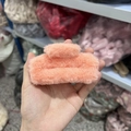 Plush orange square claw clip hair accessory with soft faux fur finish for women - Medium Orange (approx. 10cm)