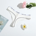 String blanc côtelé pour femme avec inscription Love You sur la taille élastique - S (30) / Blanc