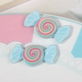 Light blue resin candy charms with rainbow swirl pattern for DIY phone case crafts - Light Blue