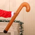 Brown inflatable PVC candy cane prop held by Santa Claus for Christmas party decor - Brown Inflatable Cane
