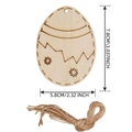 Wooden Easter egg ornament with engraved patterns and twine hanger for home decor - Patterned Egg 1 / 10 Pieces Pack