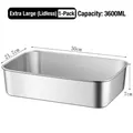 3600ml extra large stainless steel food container without lid 30x21.7x7cm one pack - 201 XXL (No Lid/3600ML)