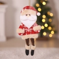 Adorno de Papá Noel de felpa con cuadros rojos y piernas largas para árbol Navidad - Santa Claus