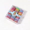 Colorful elastic hair bands for girls in a clear box with cute cartoon patterns - Mixed Style 1 (Star and Solid Colors Series)