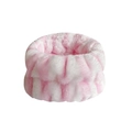 Soft flannel face washing wristband with pink and white stripes for water absorption - Pink White Stripes