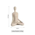 Statua di meditazione yoga in arenaria nordica, posa seduta per decoro ripiani - Ragazza Yoga Arenaria - Posa del Loto