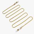 Stainless steel snake chain for glasses and masks in 24k gold plating with silicone loops - Gold