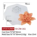Silicone magnolia flower mold with finished resin craft, size 76x70x30mm for DIY candles - Magnolia ZW-161