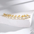 Classic S925 sterling silver mini stud earrings with round clear crystals in various sizes - 2mm / Gold