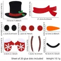 Set decorativo pupazzo di neve di Natale con cappello glitter sciarpa e adesivi - Pupazzo di Neve di Natale Stile