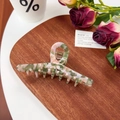 Pink and green marble patterned acetate hair claw clip with a strong metal spring - 11.5CM / Pink and Green