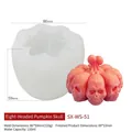 Halloween siliconen mal voor skelet pompoen kaarsen en DIY handgemaakte kunst - 8-kops Pompoen Schedel