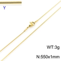 Minimalist 18k gold plated stainless steel snake chain necklace 550x1mm size Y - Gold 1.0mm Snake Chain (KN203727-Z)