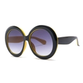 Gafas de sol redondas oversize con montura negro amarillo y lentes degradados - Negro y Amarillo(C6)