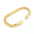 Pulsera hip hop vintage para hombre de acero de titanio dorado con cierre de barril - 19cm / Dorado