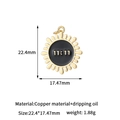 14k gold plated copper sun pendant with black oil drip and 11:11 engraving - 14K Gold Sun 11:11 (Black)
